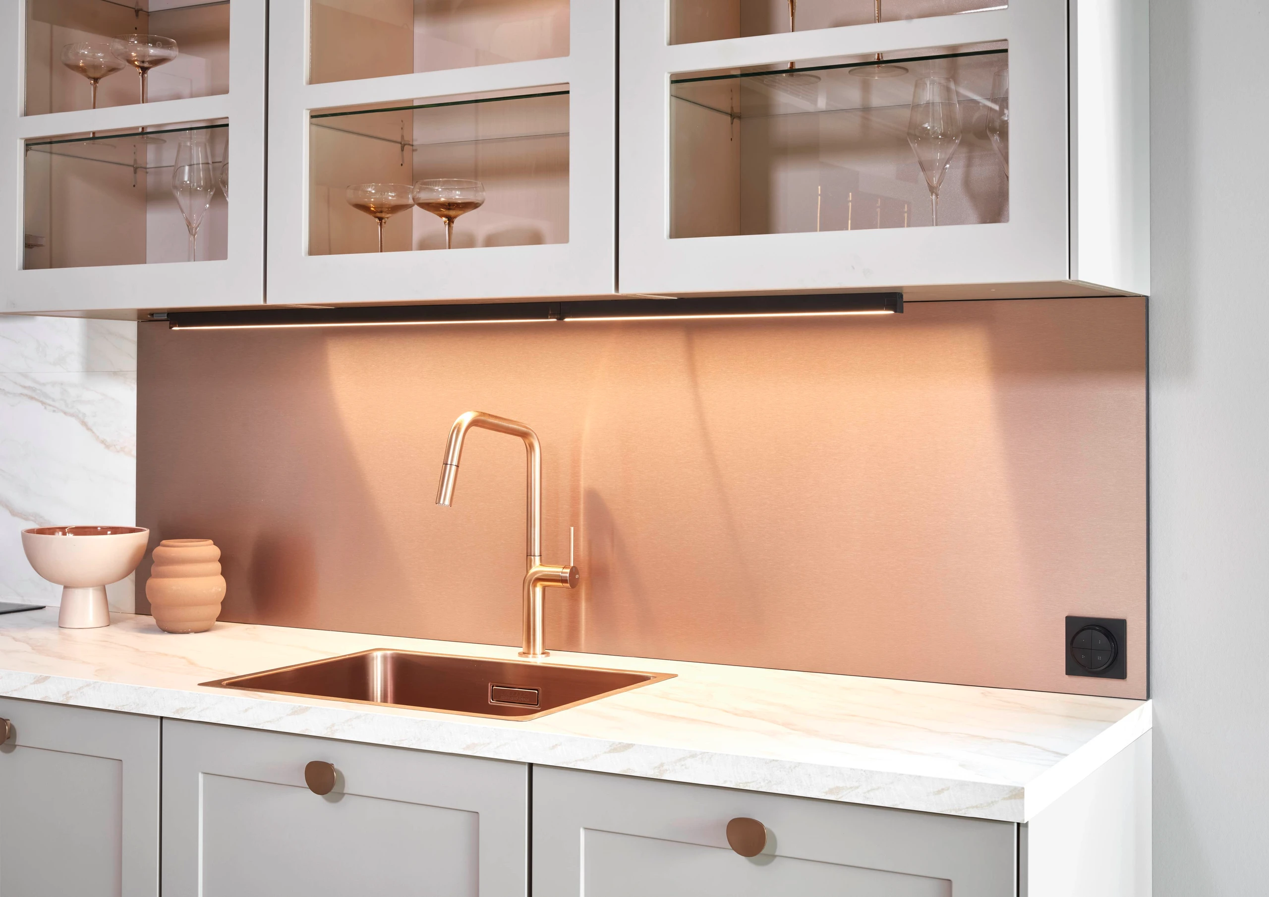 Contemporary Attitude kitchen with sand matt cabinetry